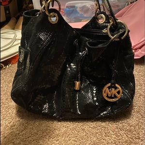 Michael Kors black leather hobo shoulder bag